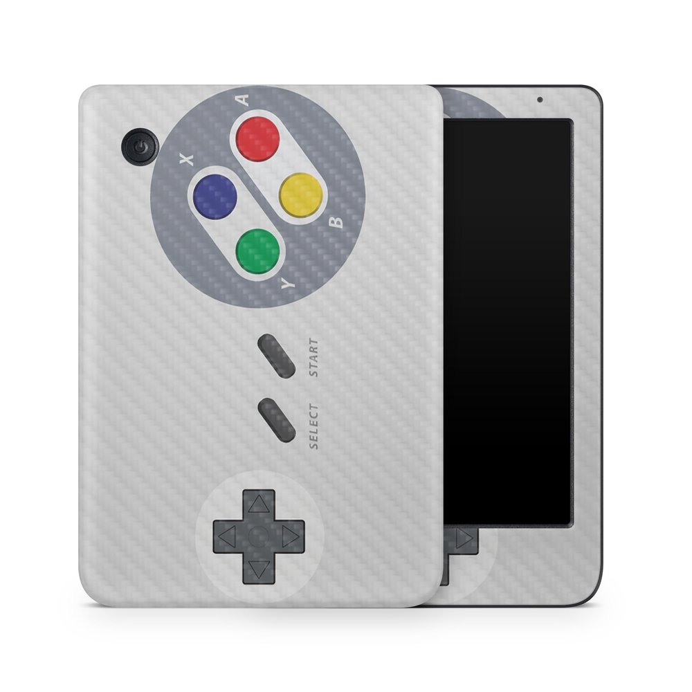 Carbon Fiber E-Reader Skin Compatible with Kobo Clara Colour (2024) - Retro Gamer 1 - Premium 3M Vinyl Protective Wrap Decal Cover - Easy to Apply | Crafted in The USA by MightySkins