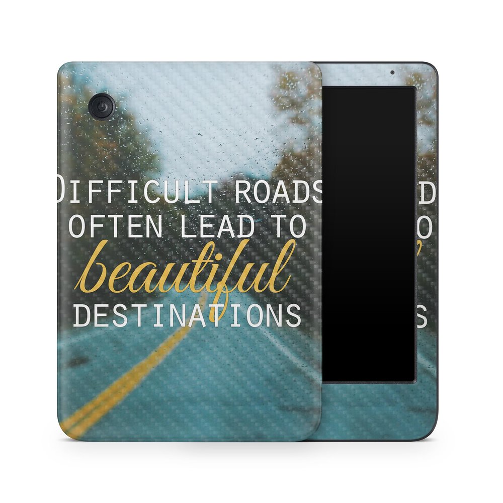 Carbon Fiber E-Reader Skin Compatible with Kobo Clara Colour (2024) - Difficult Roads - Premium 3M Vinyl Protective Wrap Decal Cover - Easy to Apply | Crafted in The USA by MightySkins