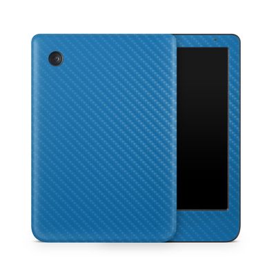 Carbon Fiber E-Reader Skin Compatible with Kobo Clara Colour (2024) - Solid Blue - Premium 3M Vinyl Protective Wrap Decal Cover - Easy to Apply | Crafted in The USA by MightySkins