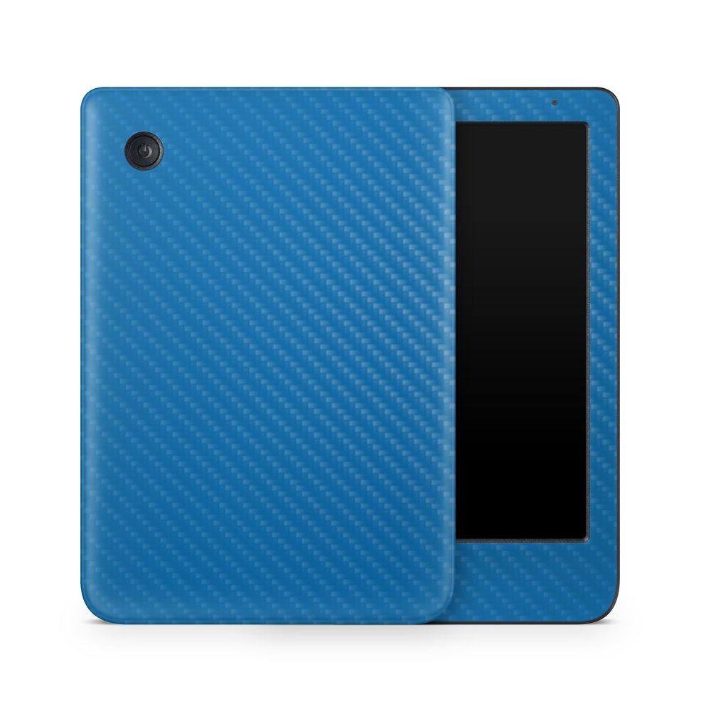 Carbon Fiber E-Reader Skin Compatible with Kobo Clara Colour (2024) - Solid Blue - Premium 3M Vinyl Protective Wrap Decal Cover - Easy to Apply | Crafted in The USA by MightySkins
