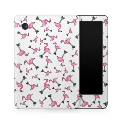 Carbon Fiber E-Reader Skin Compatible with Kobo Clara Colour (2024) - Cool Flamingo - Premium 3M Vinyl Protective Wrap Decal Cover - Easy to Apply | Crafted in The USA by MightySkins