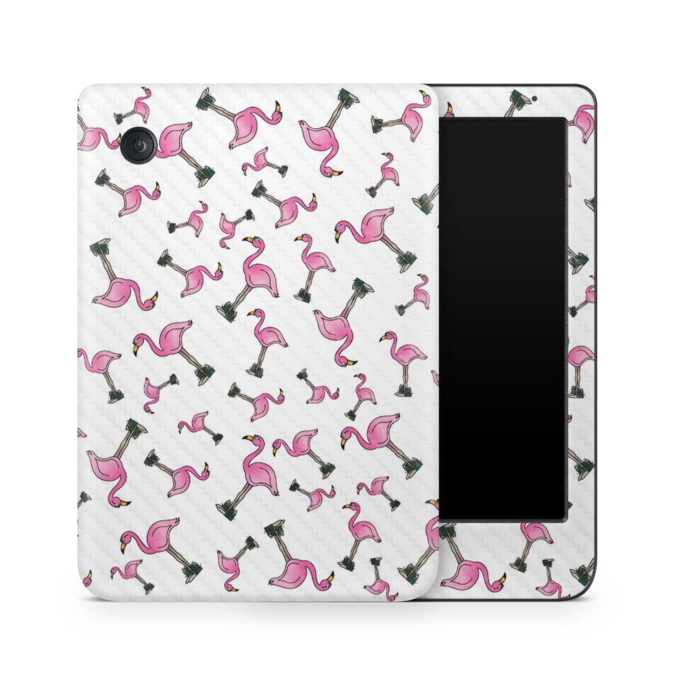 Carbon Fiber E-Reader Skin Compatible with Kobo Clara Colour (2024) - Cool Flamingo - Premium 3M Vinyl Protective Wrap Decal Cover - Easy to Apply | Crafted in The USA by MightySkins
