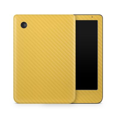 Carbon Fiber E-Reader Skin Compatible with Kobo Clara Colour (2024) - Solid Marigold - Premium 3M Vinyl Protective Wrap Decal Cover - Easy to Apply | Crafted in The USA by MightySkins