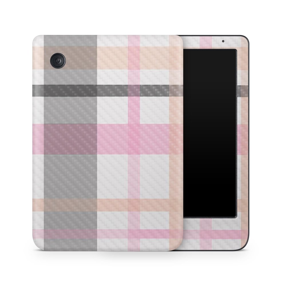 Carbon Fiber E-Reader Skin Compatible with Kobo Clara Colour (2024) - Plaid - Premium 3M Vinyl Protective Wrap Decal Cover - Easy to Apply | Crafted in The USA by MightySkins