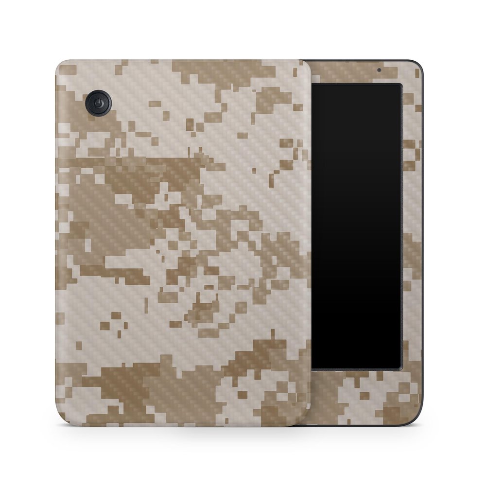 Carbon Fiber E-Reader Skin Compatible with Kobo Clara Colour (2024) - Desert Camo - Premium 3M Vinyl Protective Wrap Decal Cover - Easy to Apply | Crafted in The USA by MightySkins