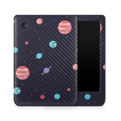 Carbon Fiber E-Reader Skin Compatible with Kobo Clara Colour (2024) - Bright Night Sky - Premium 3M Vinyl Protective Wrap Decal Cover - Easy to Apply | Crafted in The USA by MightySkins
