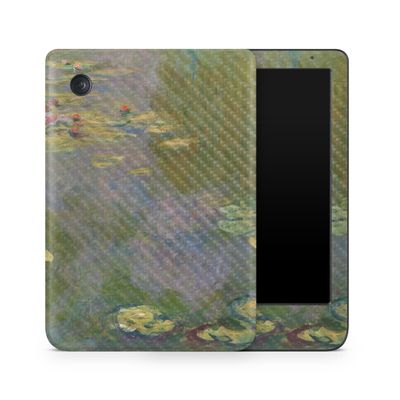 Carbon Fiber E-Reader Skin Compatible with Kobo Clara Colour (2024) - Water Lilies - Premium 3M Vinyl Protective Wrap Decal Cover - Easy to Apply | Crafted in The USA by MightySkins