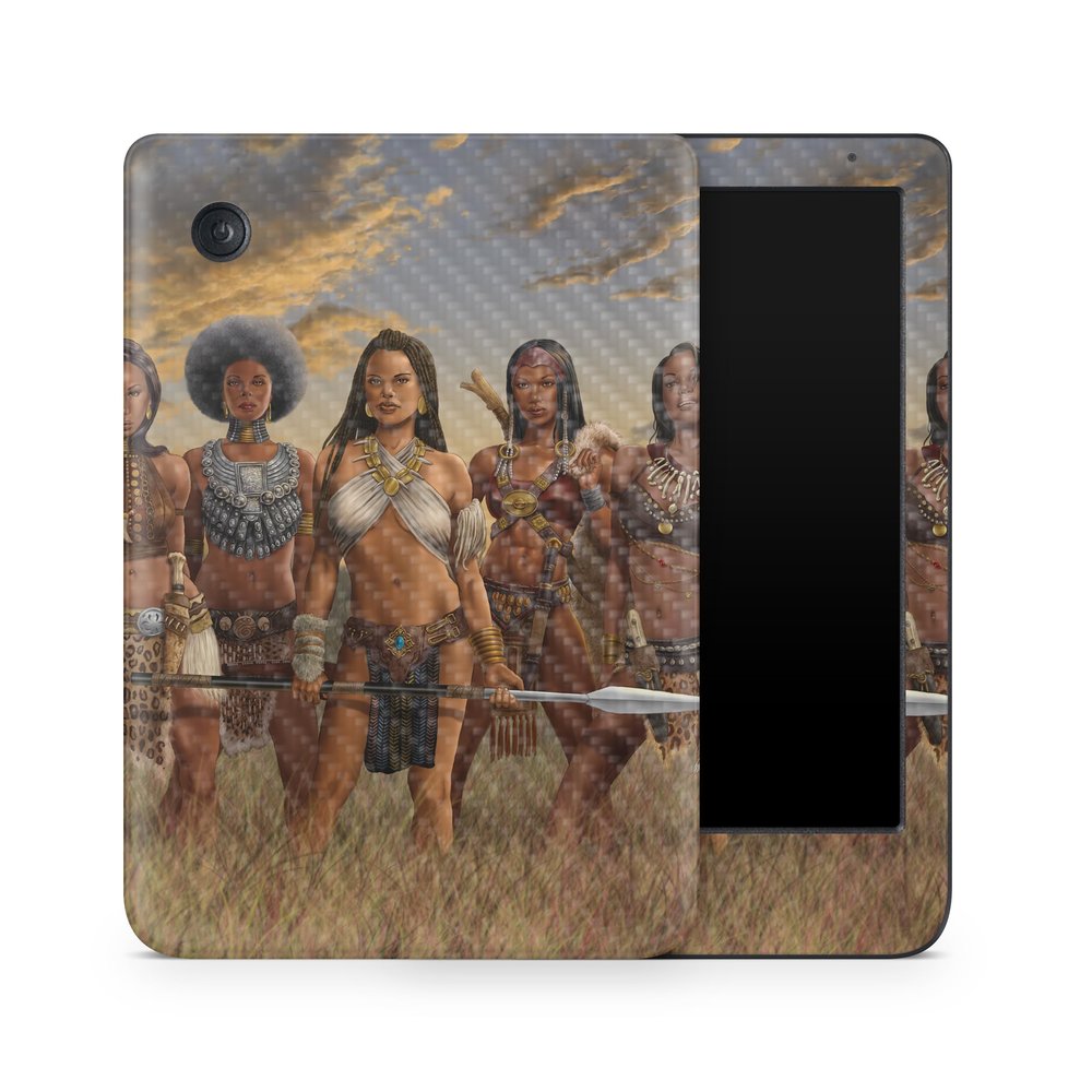 Carbon Fiber E-Reader Skin Compatible with Kobo Clara Colour (2024) - African Queens - Premium 3M Vinyl Protective Wrap Decal Cover - Easy to Apply | Crafted in The USA by MightySkins