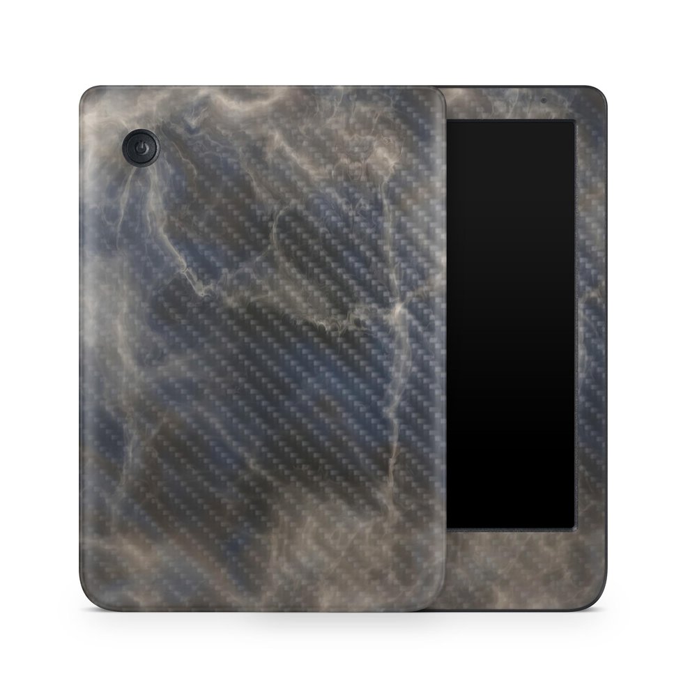 Carbon Fiber E-Reader Skin Compatible with Kobo Clara Colour (2024) - Stormy Marble - Premium 3M Vinyl Protective Wrap Decal Cover - Easy to Apply | Crafted in The USA by MightySkins