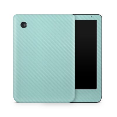 Carbon Fiber E-Reader Skin Compatible with Kobo Clara Colour (2024) - Solid Seafoam - Premium 3M Vinyl Protective Wrap Decal Cover - Easy to Apply | Crafted in The USA by MightySkins
