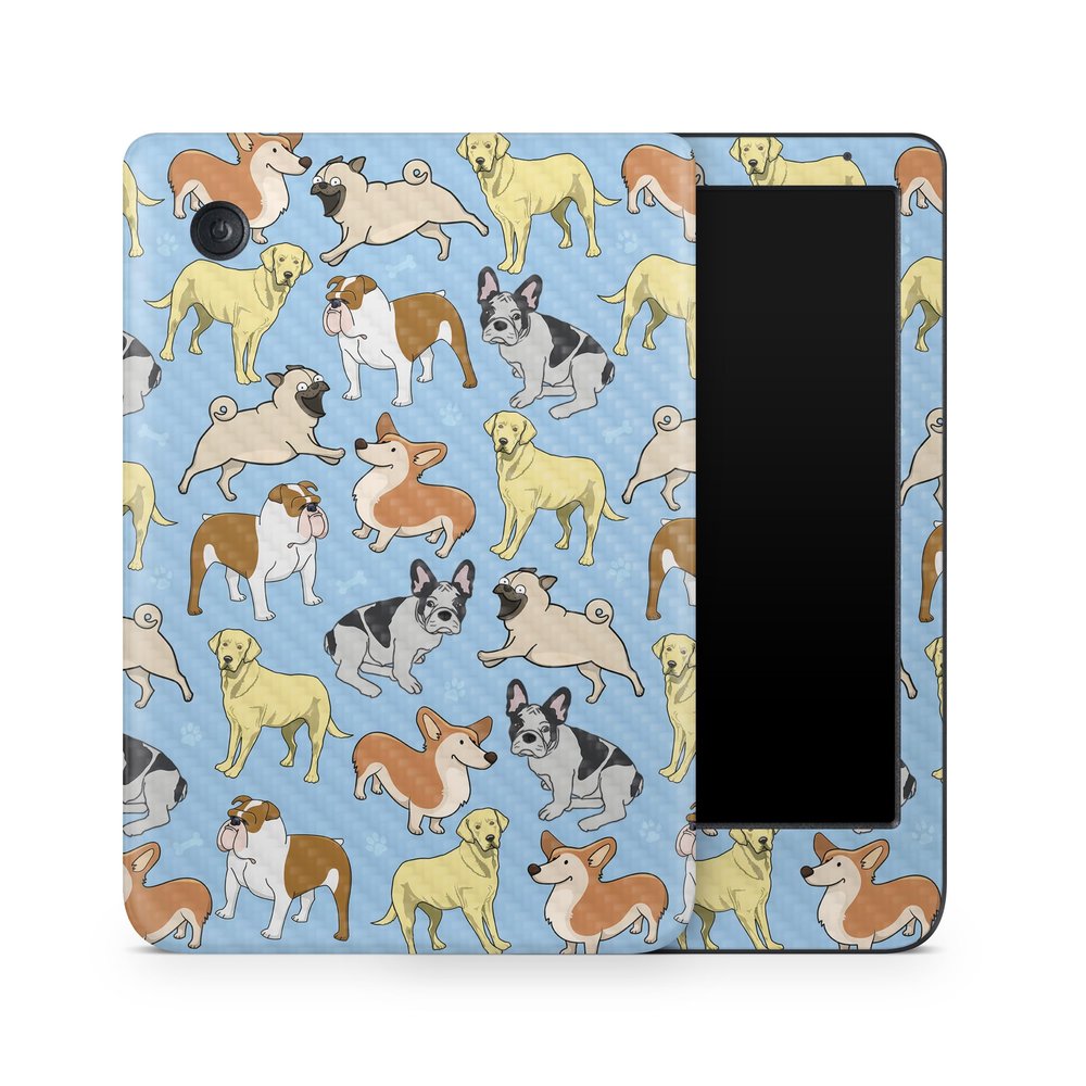 Carbon Fiber E-Reader Skin Compatible with Kobo Clara Colour (2024) - Puppy Party - Premium 3M Vinyl Protective Wrap Decal Cover - Easy to Apply | Crafted in The USA by MightySkins