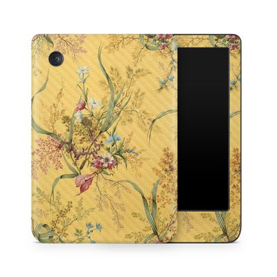 Carbon Fiber E-Reader Skin Compatible with Kobo Clara Colour (2024) - Yellow Marble End - Premium 3M Vinyl Protective Wrap Decal Cover - Easy to Apply | Crafted in The USA by MightySkins