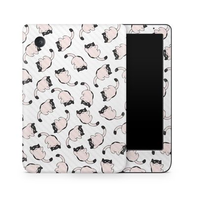Carbon Fiber E-Reader Skin Compatible with Kobo Clara Colour (2024) - Raining Cats - Premium 3M Vinyl Protective Wrap Decal Cover - Easy to Apply | Crafted in The USA by MightySkins