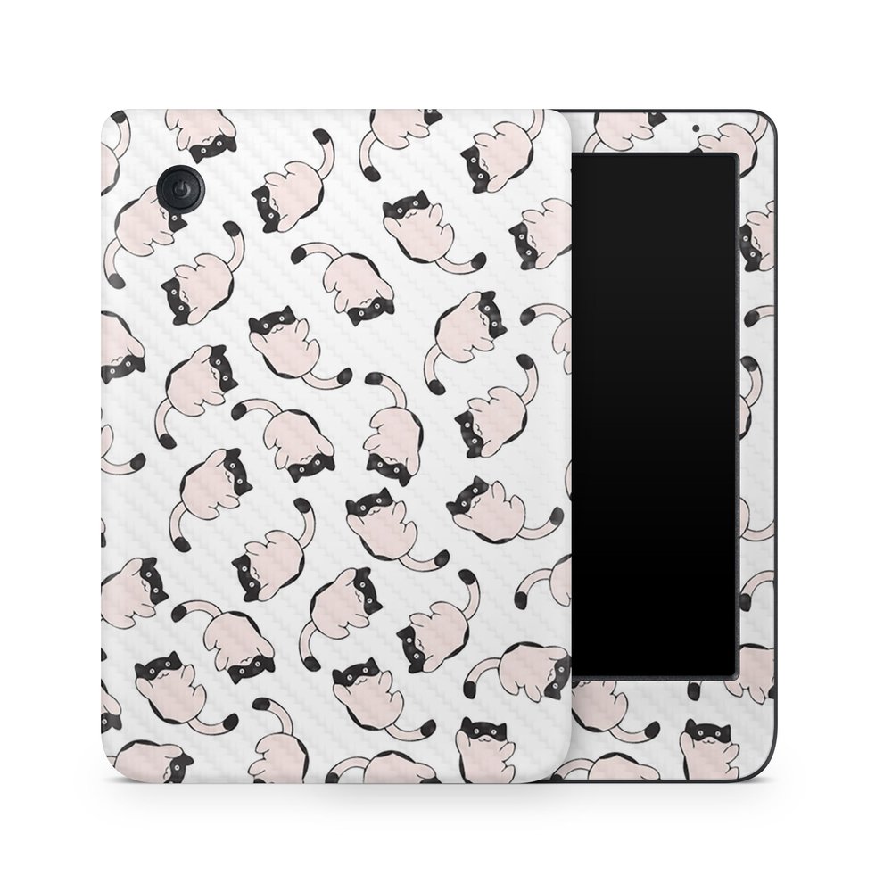 Carbon Fiber E-Reader Skin Compatible with Kobo Clara Colour (2024) - Raining Cats - Premium 3M Vinyl Protective Wrap Decal Cover - Easy to Apply | Crafted in The USA by MightySkins