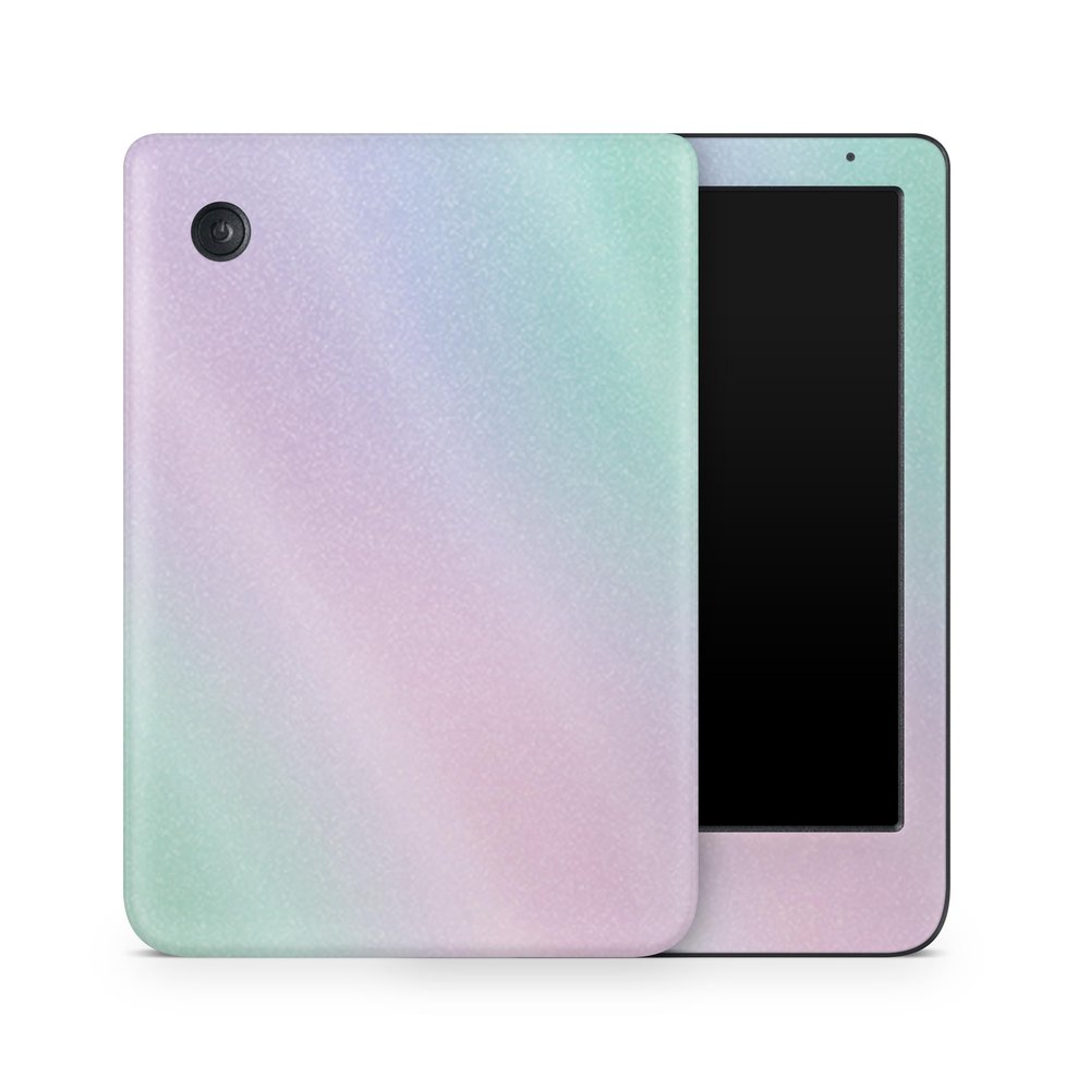 Glossy Glitter E-Reader Skin Compatible with Kobo Clara Colour (2024) - Cotton Candy - Premium 3M Vinyl Protective Wrap Decal Cover - Easy to Apply | Crafted in The USA by MightySkins