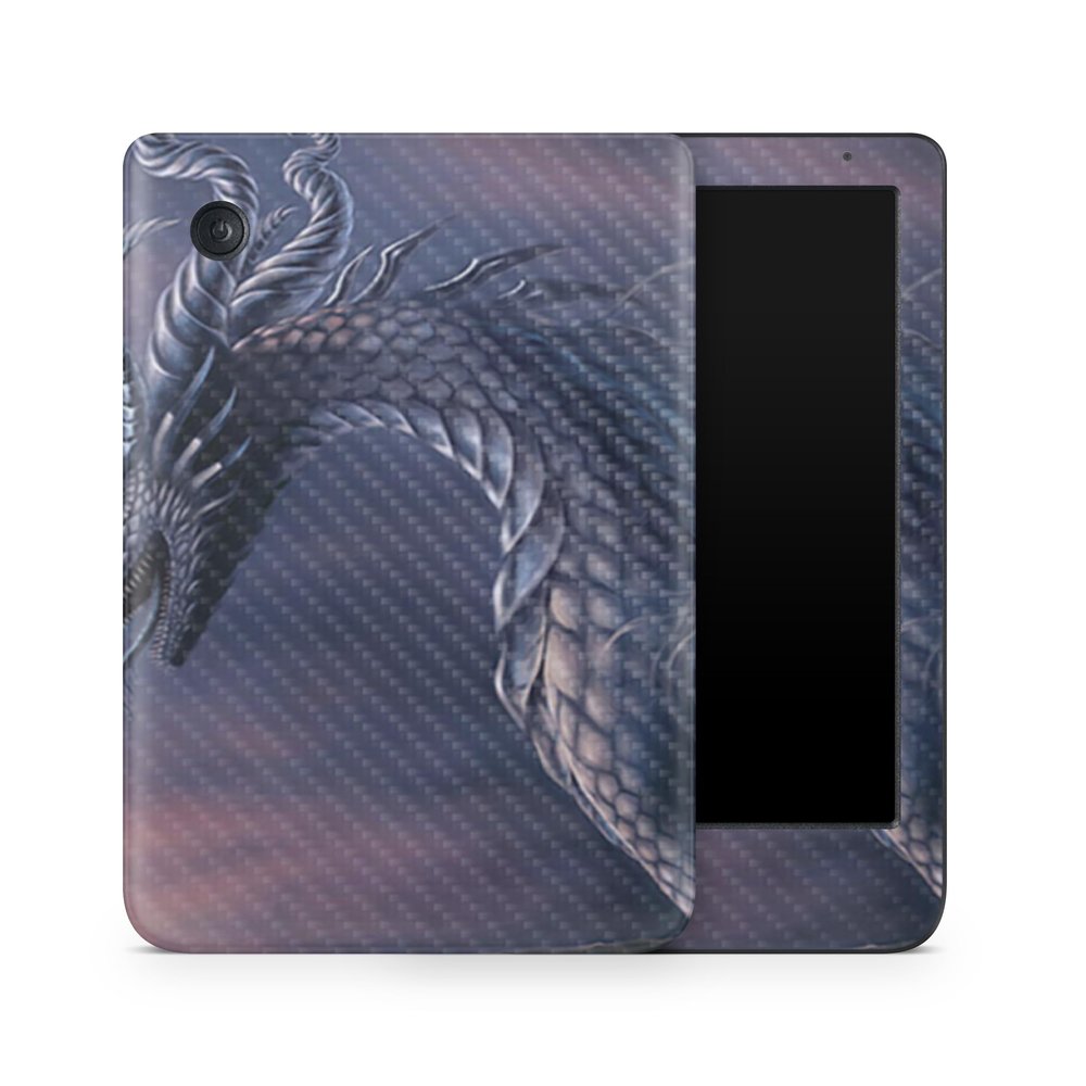 Carbon Fiber E-Reader Skin Compatible with Kobo Clara Colour (2024) - Dragon Fantasy - Premium 3M Vinyl Protective Wrap Decal Cover - Easy to Apply | Crafted in The USA by MightySkins