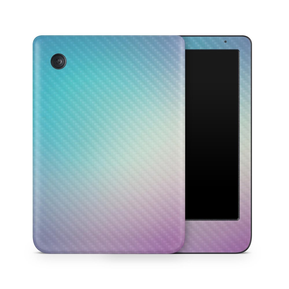 Carbon Fiber E-Reader Skin Compatible with Kobo Clara Colour (2024) - Vivid Fog - Premium 3M Vinyl Protective Wrap Decal Cover - Easy to Apply | Crafted in The USA by MightySkins