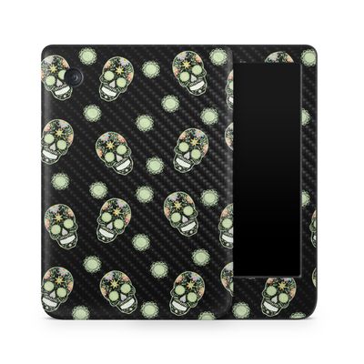 Carbon Fiber E-Reader Skin Compatible with Kobo Clara Colour (2024) - Nighttime Skulls - Premium 3M Vinyl Protective Wrap Decal Cover - Easy to Apply | Crafted in The USA by MightySkins