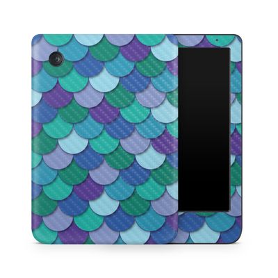 Carbon Fiber E-Reader Skin Compatible with Kobo Clara Colour (2024) - Blue Scales - Premium 3M Vinyl Protective Wrap Decal Cover - Easy to Apply | Crafted in The USA by MightySkins