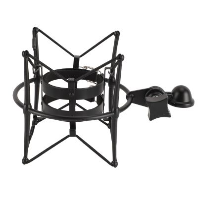 for Microphones, High Isolation Microphone Clip Mount, Anti-Vibration Stand for Broadcasting Recording Studio with Material (BLACK)