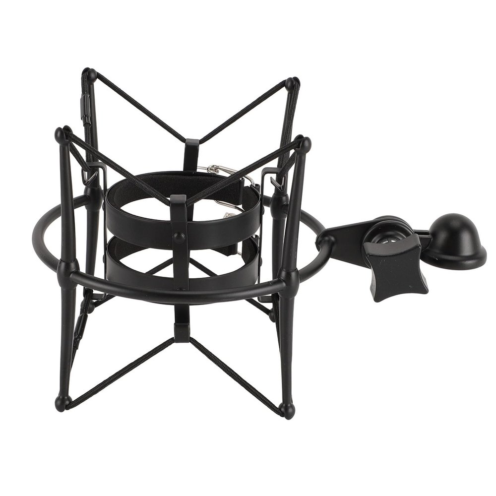 for Microphones, High Isolation Microphone Clip Mount, Anti-Vibration Stand for Broadcasting Recording Studio with Material (BLACK)