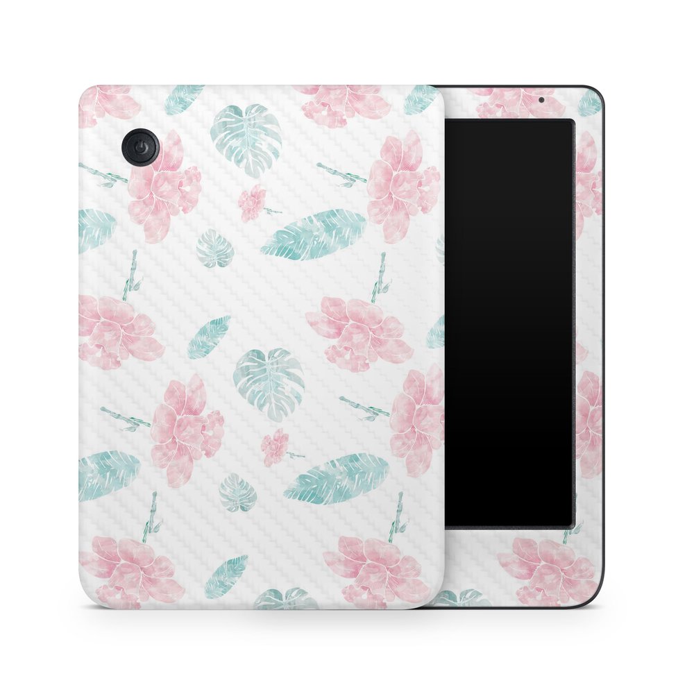 Carbon Fiber E-Reader Skin Compatible with Kobo Clara Colour (2024) - Paper Flowers - Premium 3M Vinyl Protective Wrap Decal Cover - Easy to Apply | Crafted in The USA by MightySkins