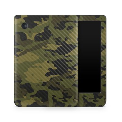 Carbon Fiber E-Reader Skin Compatible with Kobo Clara Colour (2024) - Green Camouflage - Premium 3M Vinyl Protective Wrap Decal Cover - Easy to Apply | Crafted in The USA by MightySkins