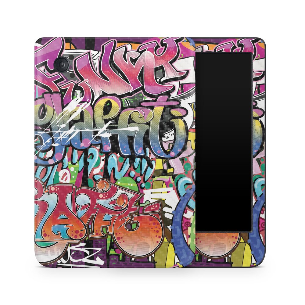 Carbon Fiber E-Reader Skin Compatible with Kobo Clara Colour (2024) - Funky Graffiti - Premium 3M Vinyl Protective Wrap Decal Cover - Easy to Apply | Crafted in The USA by MightySkins