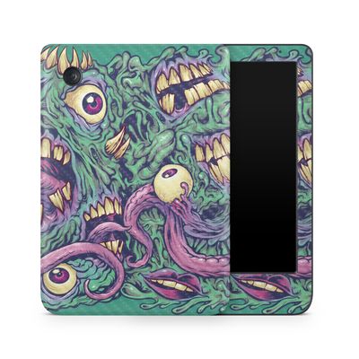 Carbon Fiber E-Reader Skin Compatible with Kobo Clara Colour (2024) - Eyes and Teeth - Premium 3M Vinyl Protective Wrap Decal Cover - Easy to Apply | Crafted in The USA by MightySkins