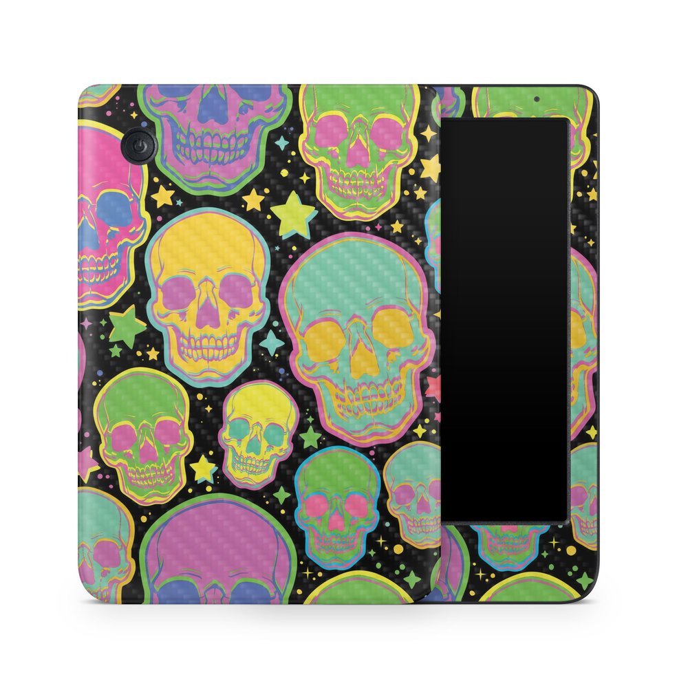 Carbon Fiber E-Reader Skin Compatible with Kobo Clara Colour (2024) - Candy Skulls - Premium 3M Vinyl Protective Wrap Decal Cover - Easy to Apply | Crafted in The USA by MightySkins
