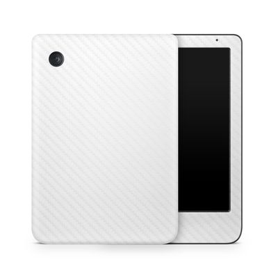 Carbon Fiber E-Reader Skin Compatible with Kobo Clara Colour (2024) - Solid White - Premium 3M Vinyl Protective Wrap Decal Cover - Easy to Apply | Crafted in The USA by MightySkins