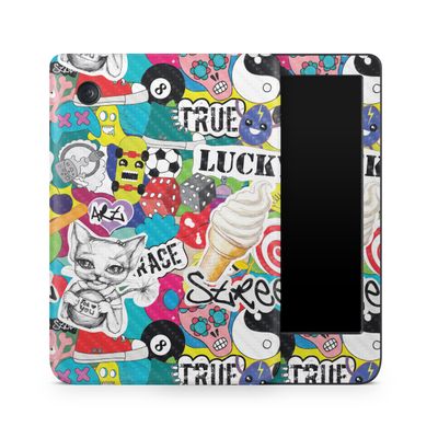 Carbon Fiber E-Reader Skin Compatible with Kobo Clara Colour (2024) - Sticker Bomb - Premium 3M Vinyl Protective Wrap Decal Cover - Easy to Apply | Crafted in The USA by MightySkins