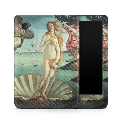 Carbon Fiber E-Reader Skin Compatible with Kobo Clara Colour (2024) - Birth of Venus - Premium 3M Vinyl Protective Wrap Decal Cover - Easy to Apply | Crafted in The USA by MightySkins