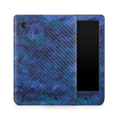 Carbon Fiber E-Reader Skin Compatible with Kobo Clara Colour (2024) - Blue Ice - Premium 3M Vinyl Protective Wrap Decal Cover - Easy to Apply | Crafted in The USA by MightySkins