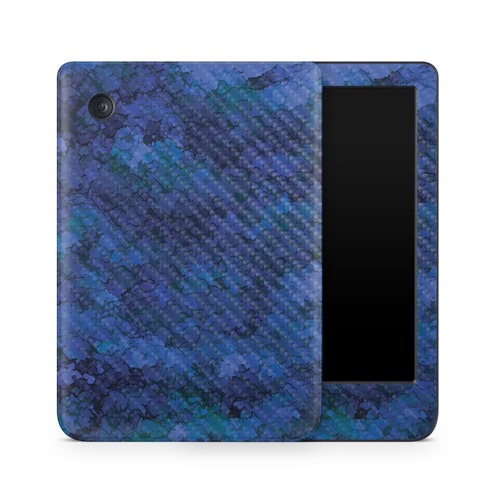 Carbon Fiber E-Reader Skin Compatible with Kobo Clara Colour (2024) - Blue Ice - Premium 3M Vinyl Protective Wrap Decal Cover - Easy to Apply | Crafted in The USA by MightySkins