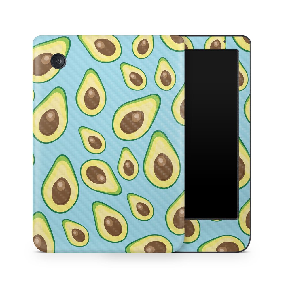 Carbon Fiber E-Reader Skin Compatible with Kobo Clara Colour (2024) - Blue Avocados - Premium 3M Vinyl Protective Wrap Decal Cover - Easy to Apply | Crafted in The USA by MightySkins