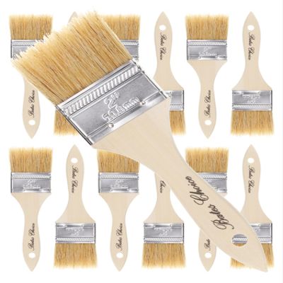 Bates- Chip Paint Brushes, 2 Inch, 12 Pack, Chip Brush, Natural Bristle Paint Brush for Wood, Paint