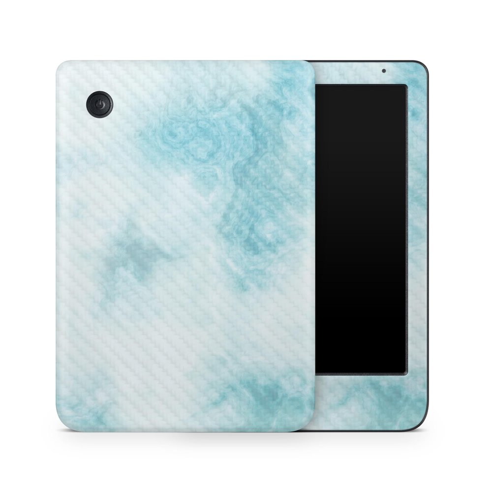 Carbon Fiber E-Reader Skin Compatible with Kobo Clara Colour (2024) - Blue Marble - Premium 3M Vinyl Protective Wrap Decal Cover - Easy to Apply | Crafted in The USA by MightySkins