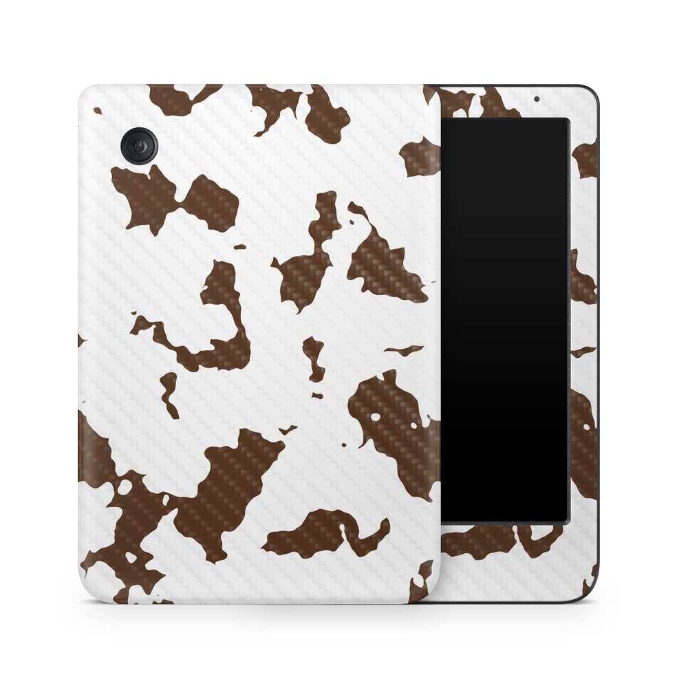Carbon Fiber E-Reader Skin Compatible with Kobo Clara Colour (2024) - Brown Cow - Premium 3M Vinyl Protective Wrap Decal Cover - Easy to Apply | Crafted in The USA by MightySkins