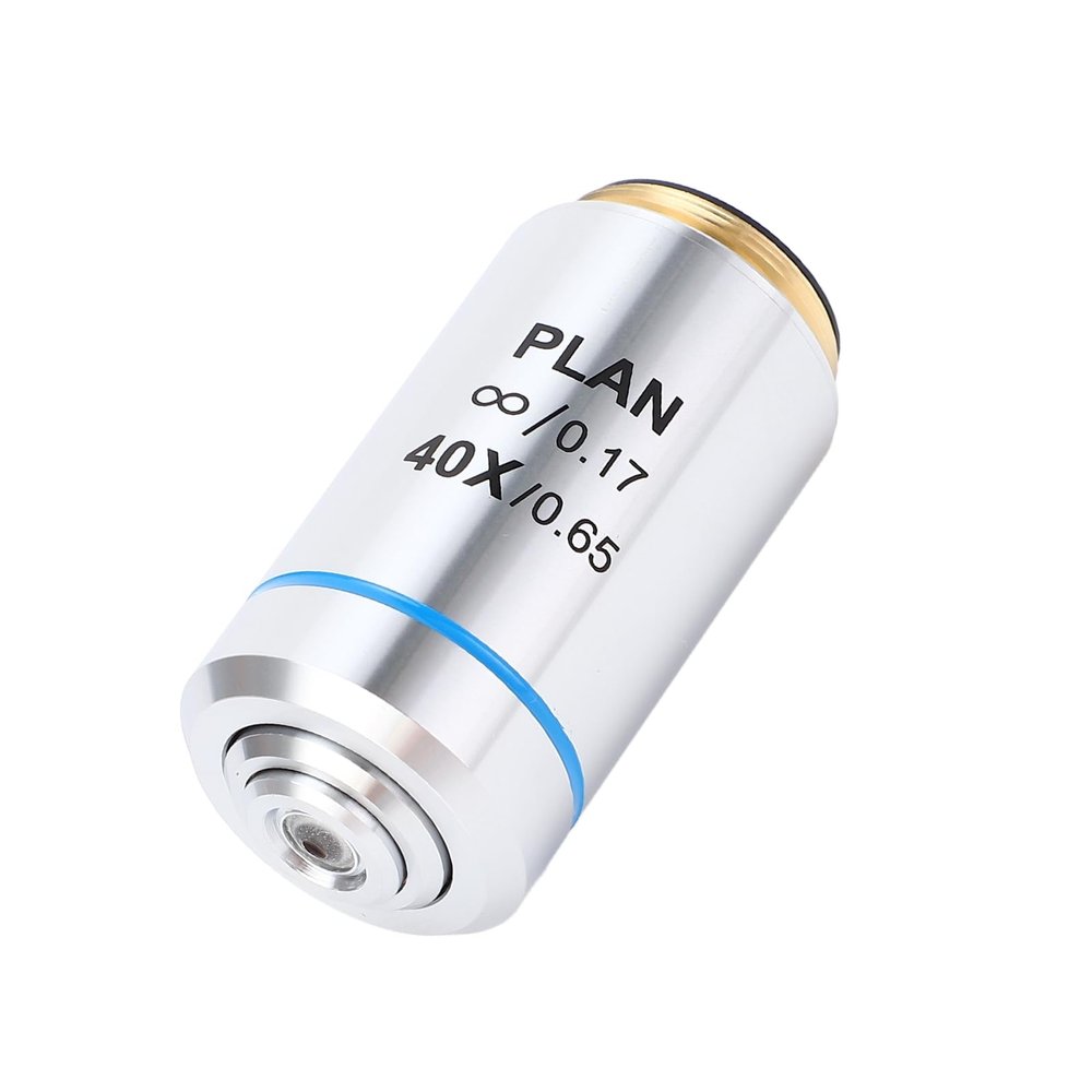195 Objective Lens, Objective Lens 40X RMS Thread Wide Viewing High Transmittance 195 Microscope Objective Lens