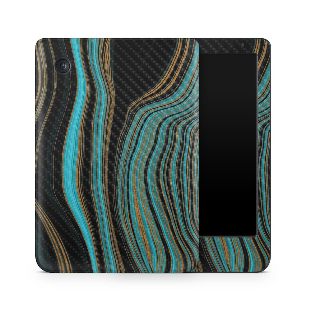 Carbon Fiber E-Reader Skin Compatible with Kobo Clara Colour (2024) - Blue Canyon - Premium 3M Vinyl Protective Wrap Decal Cover - Easy to Apply | Crafted in The USA by MightySkins