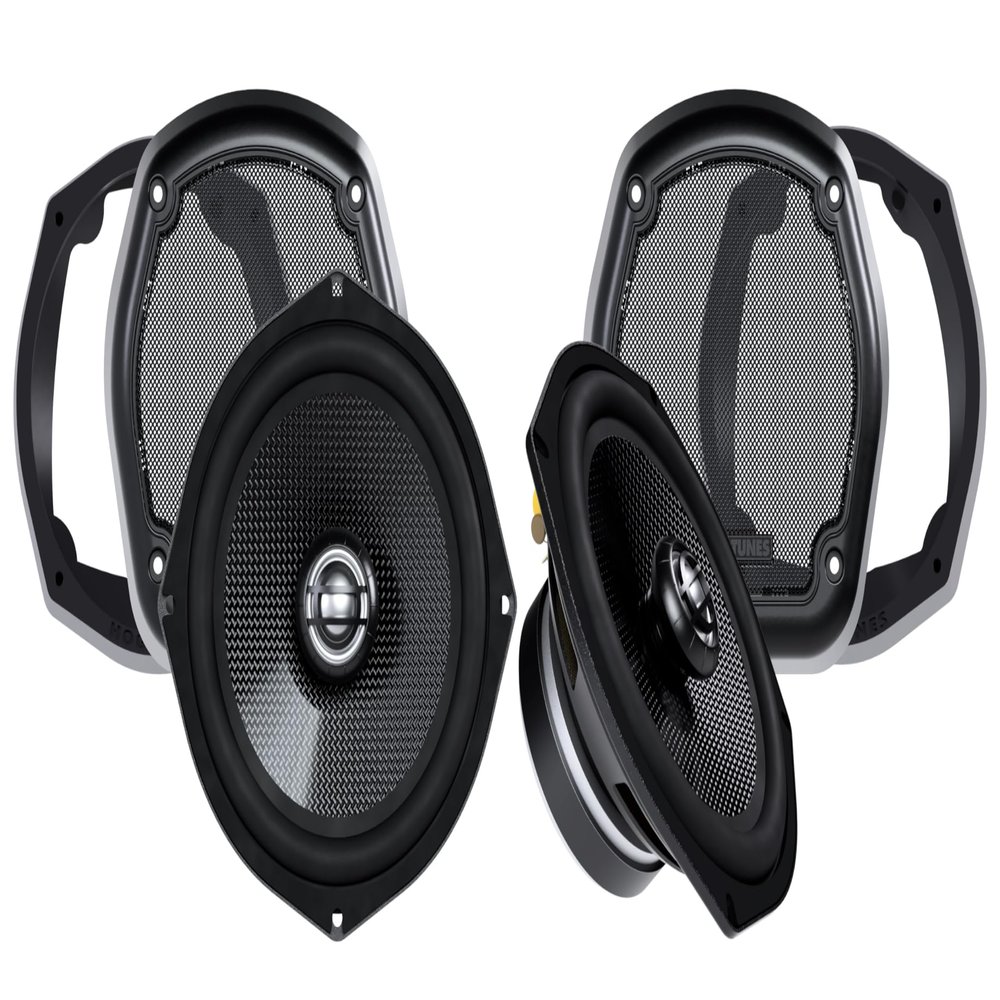 Hogtunes 702-XL High Performance XL Series 7" Speakers with Lower Adaptors (2 Pack), Fits 1998-2013 Harley-Davidson Motorcycles