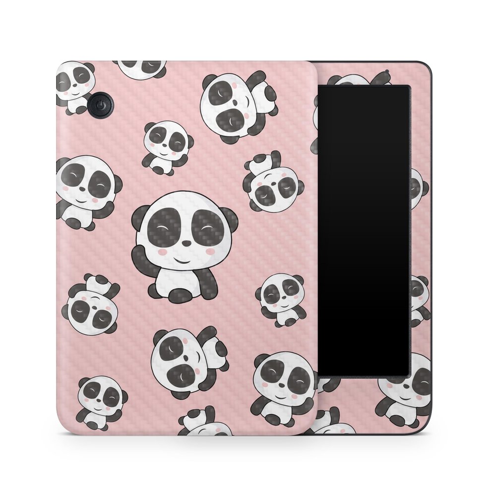Carbon Fiber E-Reader Skin Compatible with Kobo Clara Colour (2024) - Panda Hello - Premium 3M Vinyl Protective Wrap Decal Cover - Easy to Apply | Crafted in The USA by MightySkins