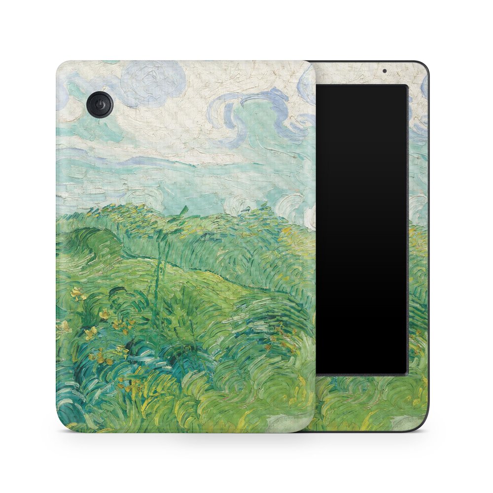 Carbon Fiber E-Reader Skin Compatible with Kobo Clara Colour (2024) - Green Wheat Fields - Premium 3M Vinyl Protective Wrap Decal Cover - Easy to Apply | Crafted in The USA by MightySkins