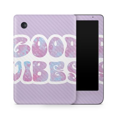 Carbon Fiber E-Reader Skin Compatible with Kobo Clara Colour (2024) - Good Vibes - Premium 3M Vinyl Protective Wrap Decal Cover - Easy to Apply | Crafted in The USA by MightySkins