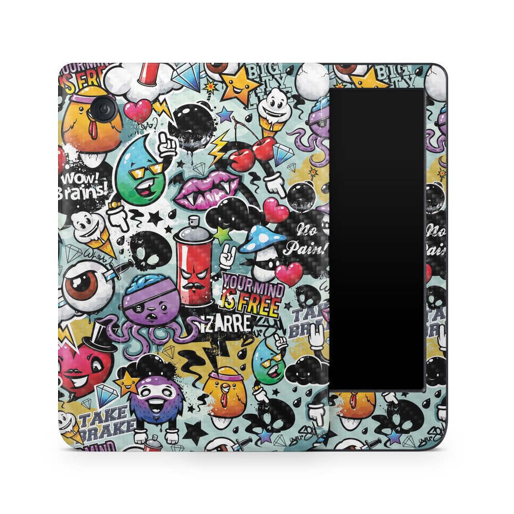 Carbon Fiber E-Reader Skin Compatible with Kobo Clara Colour (2024) - Oddballs - Premium 3M Vinyl Protective Wrap Decal Cover - Easy to Apply | Crafted in The USA by MightySkins