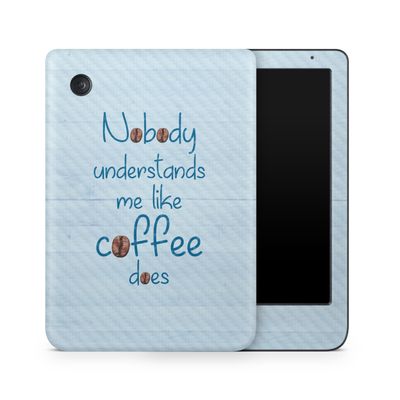 Carbon Fiber E-Reader Skin Compatible with Kobo Clara Colour (2024) - Coffee Understands Me - Premium 3M Vinyl Protective Wrap Decal Cover - Easy to Apply | Crafted in The USA by MightySkins