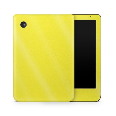 Glossy Glitter E-Reader Skin Compatible with Kobo Clara Colour (2024) - Solid Yellow - Premium 3M Vinyl Protective Wrap Decal Cover - Easy to Apply | Crafted in The USA by MightySkins