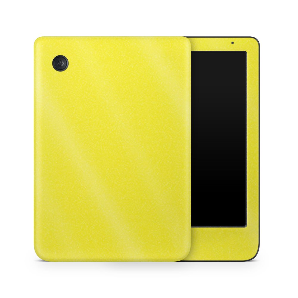 Glossy Glitter E-Reader Skin Compatible with Kobo Clara Colour (2024) - Solid Yellow - Premium 3M Vinyl Protective Wrap Decal Cover - Easy to Apply | Crafted in The USA by MightySkins
