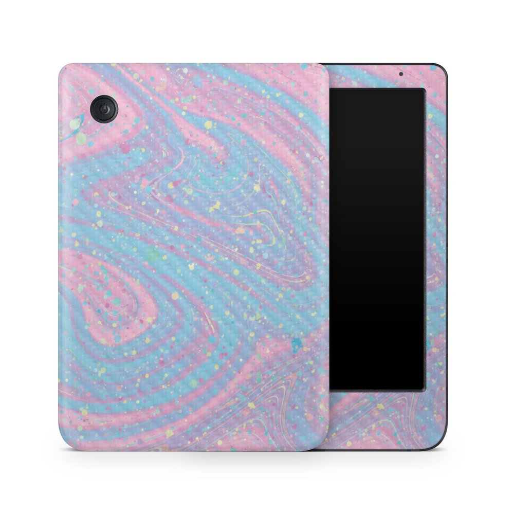 Carbon Fiber E-Reader Skin Compatible with Kobo Clara Colour (2024) - Cotton Candy Swirl - Premium 3M Vinyl Protective Wrap Decal Cover - Easy to Apply | Crafted in The USA by MightySkins